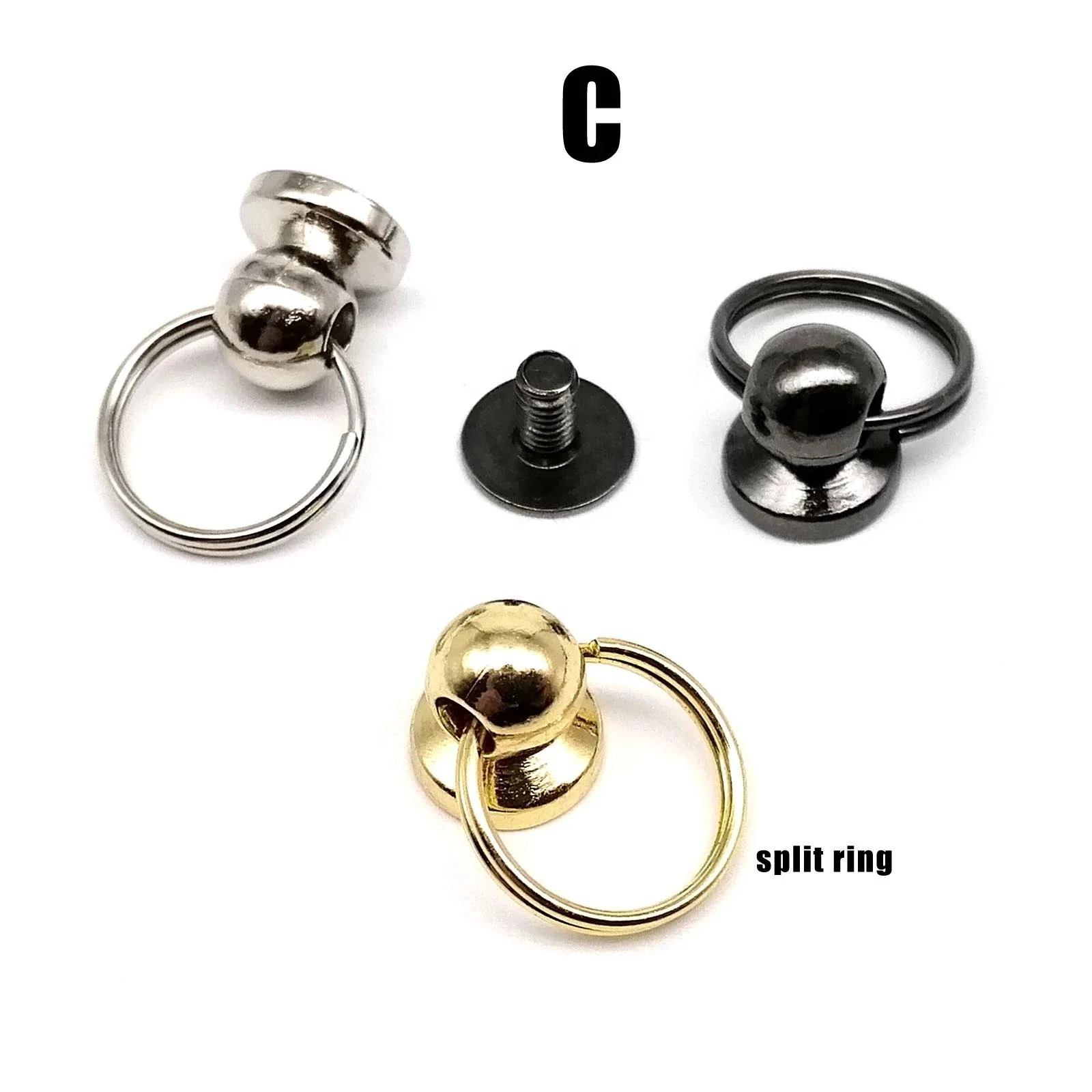 High Quality Zinc-alloy Ball Nail Screwback Chicago Screw Back Rivet Stud Spot with O Ring for Leather Bag Belt Phone Case