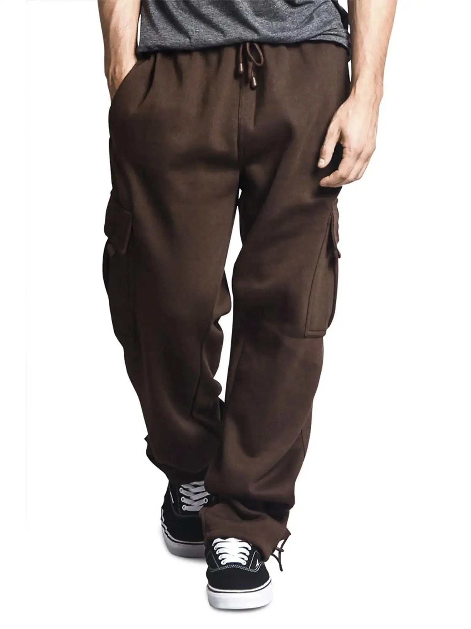 Custom Logo French Terry Trendy Streetwear Oversize Casual Sports Wide Leg Sweatpants Loose Baggy Cargo Pants For Men