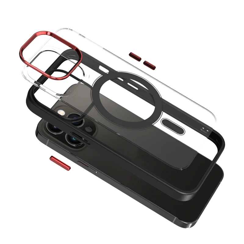 Magnetic Support Wireless Charging Shockproof Phone Case For iPhone 13 Pro Max iPhone 14 12 Mobile Cover