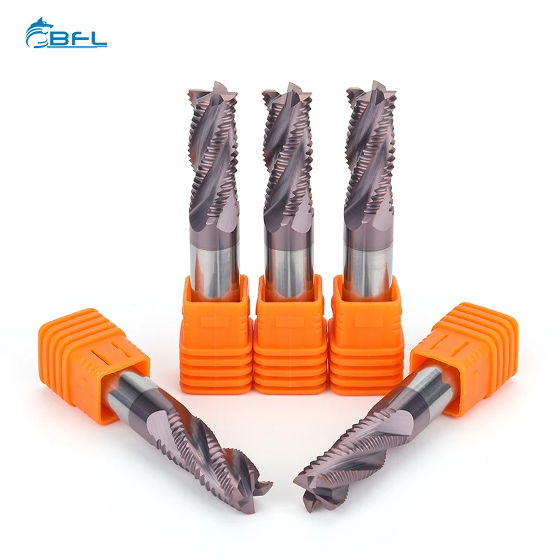 BFL Solid Carbide 4 Flute Roughing End Mill CNC Cutting Tool