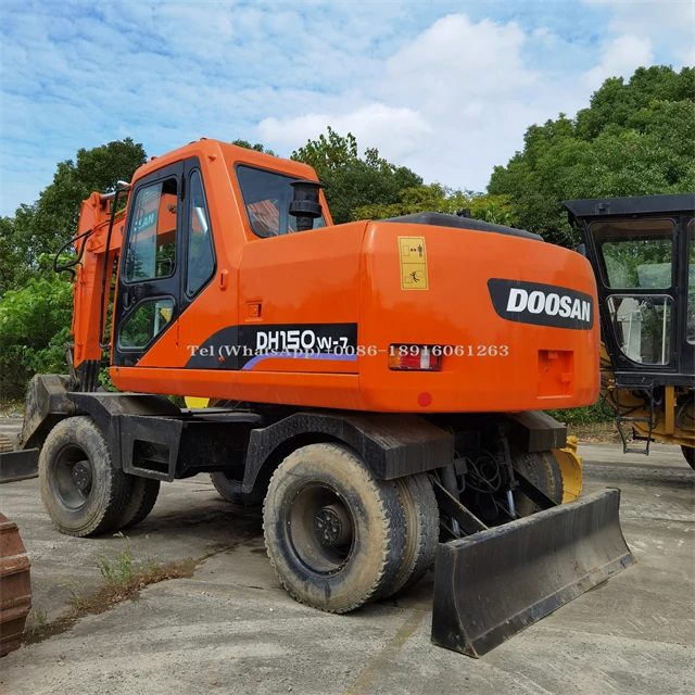Exclusive Grade Used Doosan 150W-7 Wheel Excavator Second Hand Engineering & Construction Machinery With Powerful Engine