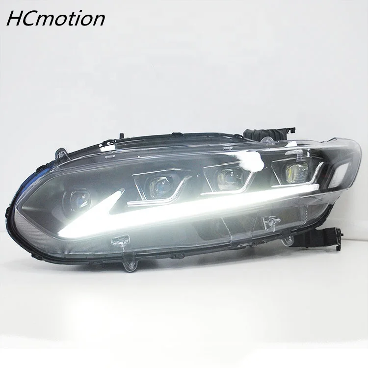 HCmotion Factory manufacturer 10th Gen front Lamp X Sedan 2018 2019 2020 2021 Full LED 4 Lens Headlights For Honda Accord