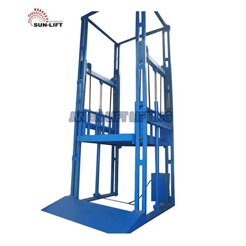 2 Stories Building Small Freight Cargo Elevator Guide Rail Warehouse Hydraulic Cargo Lifter Freight Elevator With Good Price