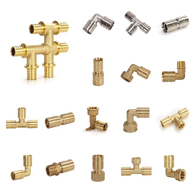 Factory Wholesale Pex Brass Sliding Connector Plumbing Pex Water Pipe Brass Sliding Tight Fittings