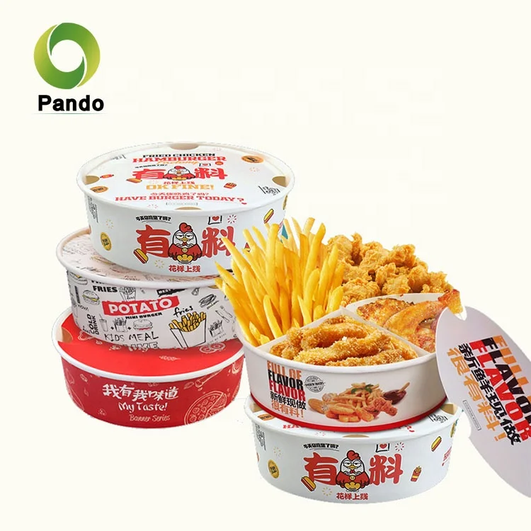 Disposable Snack Packs Assorted Snacks Popcorn Fried Chicken Wings Disposable Paper Bucket For Food Packing