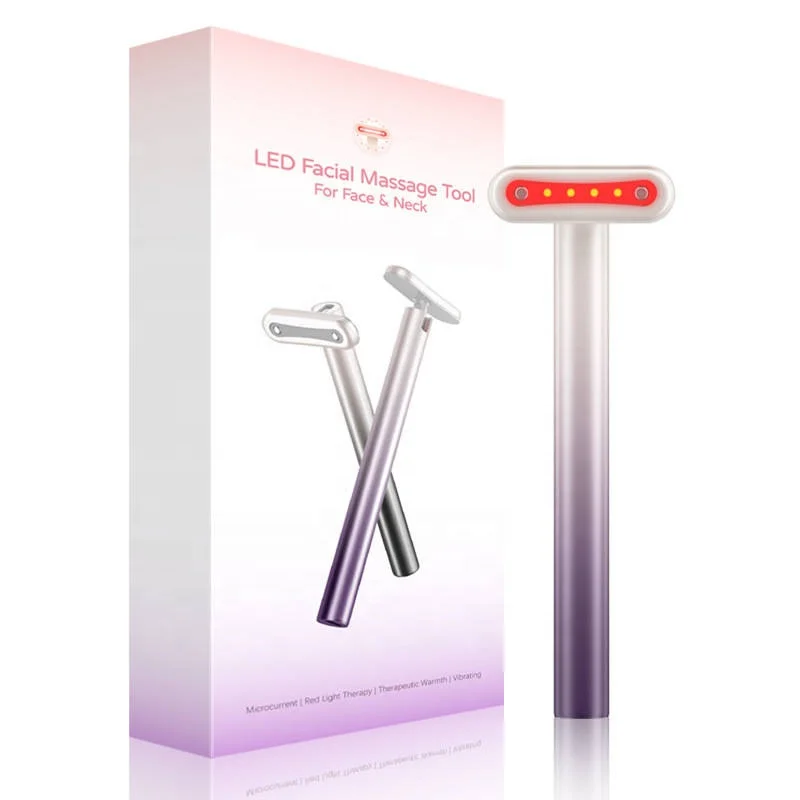 Red Light Therapy Wand Eye Beauty Device 4 in 1 With Micro-current Heat and Vibration