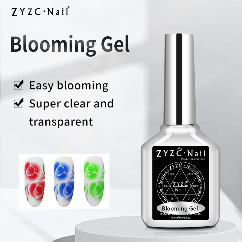 ZYZC nail supplies blossom bubble nails marble blooming gel for nails art salon Private label bloom bubble color gel polish