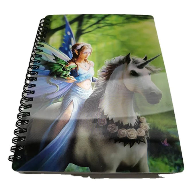 
Notebook with 3d on cover Beauty and White Horse A5 3D cover Notebook Spiral Wire 3D Lenticular Notebook 