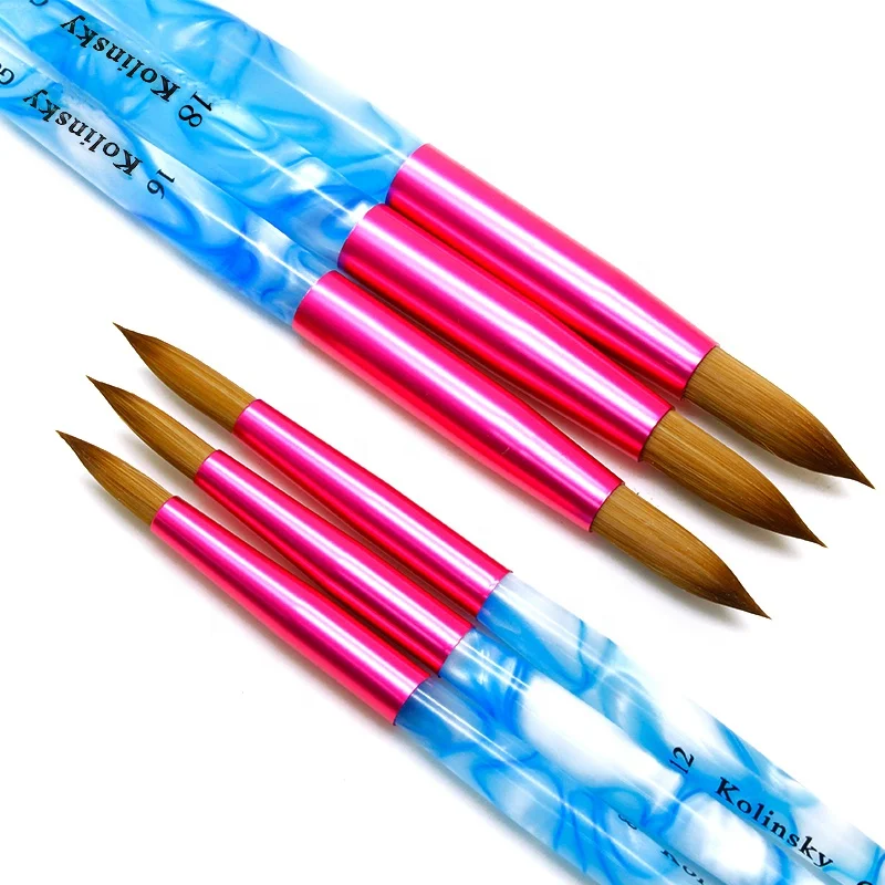 Kolinsky Sable Acrylic Nail Brush Nail Extension UV Gel Builder Tools Beginner DIY Carving  Kolinsky Acrylic Art Nail Brush
