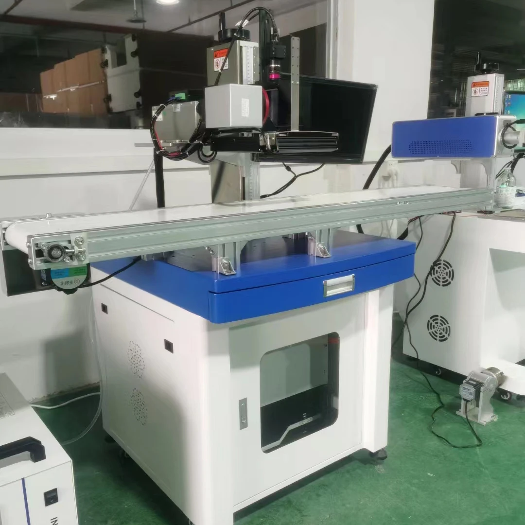 Automatic Laser Marker 20w 30w 50w Fiber Laser Flying Marking Machine CCD Visual positioning laser marking machine