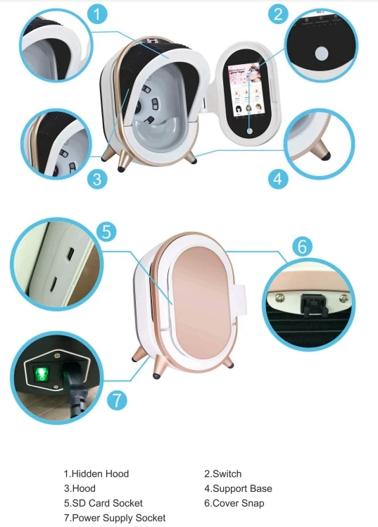 Hottest 3d skin scanner portable skin analyzer machine facial skin analysis