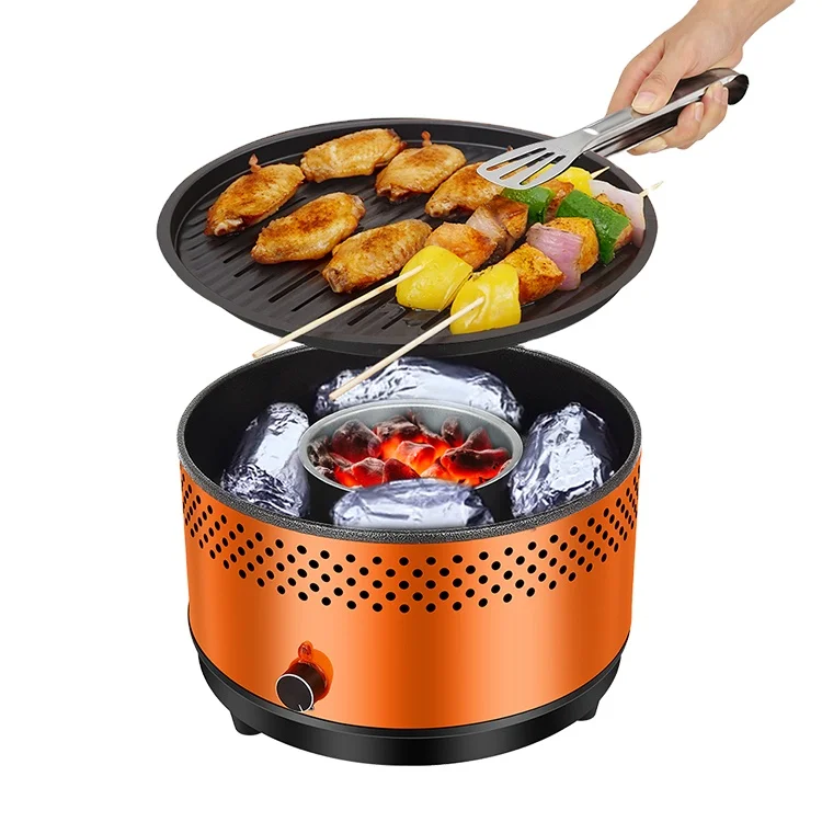 Hot Sale Adjustable Smokeless Barbecue Grill Hot Dog Grill Basket Can Be Equipped With A Water-Boiling Rack