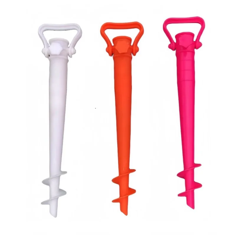 Beach Umbrella Anchor Factory Portable White Plastic Screw Beach Ground Umbrella Base Holder Sand Anchor for Beach
