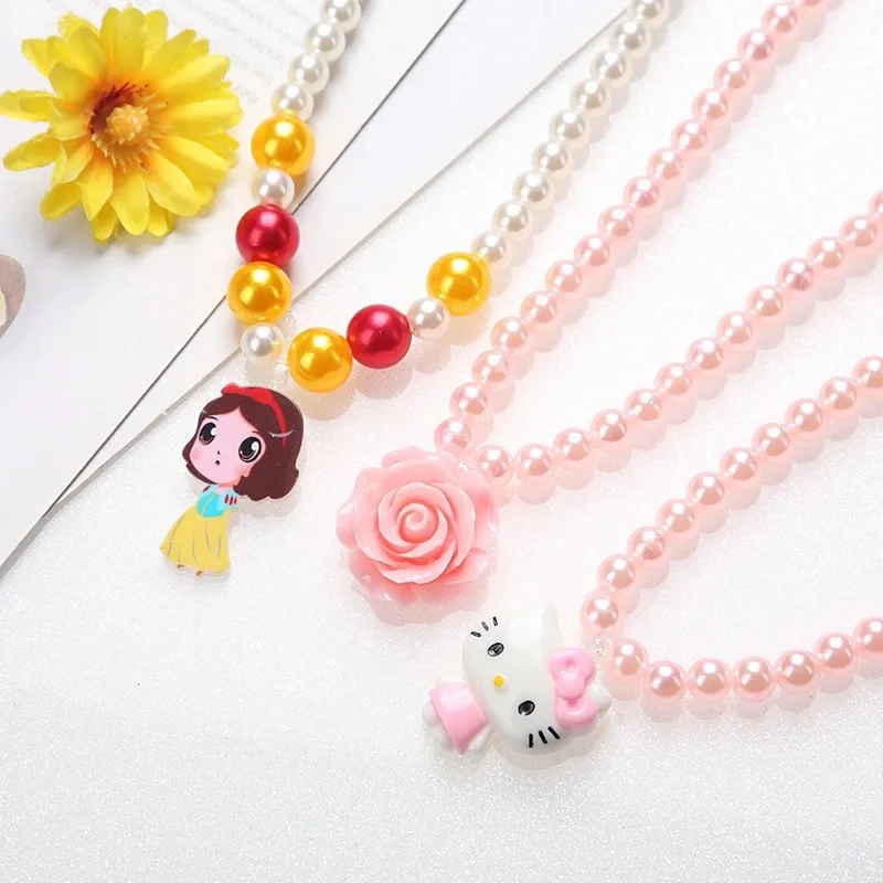 Fashion Frozen Gift Box Beads Toy Necklace Bracelet Ear Clip Set Decoration Children Jewelry Set For Girls