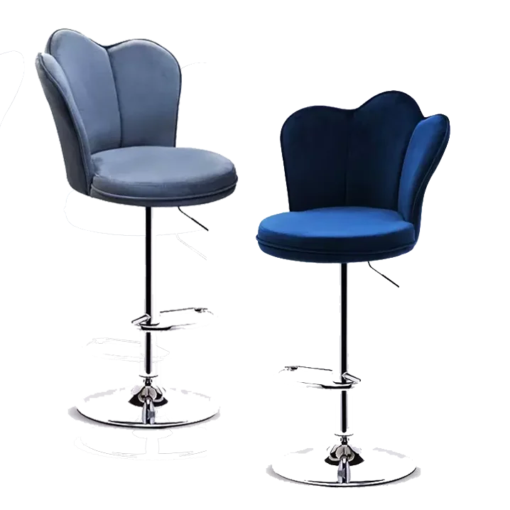 Simple Modern Grey Blue Green velvet PU leather Chairs Bar Stools High Chair Adjustable Swivel Height