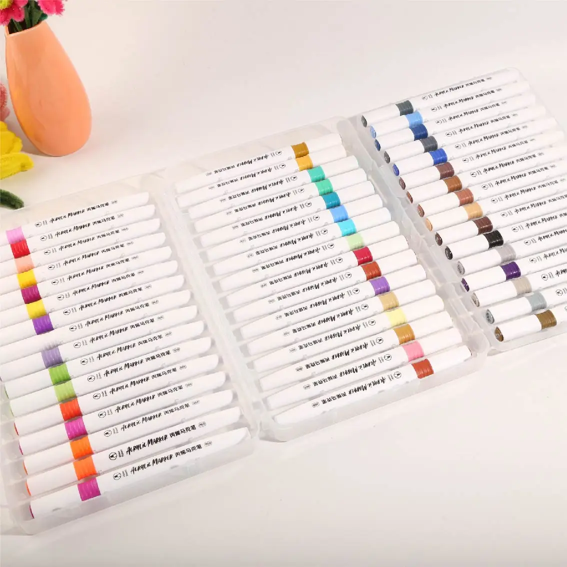 Promotional 48 Colors Acrylic Markers Pens Customized Waterproof Ink Art Marker Set for kids