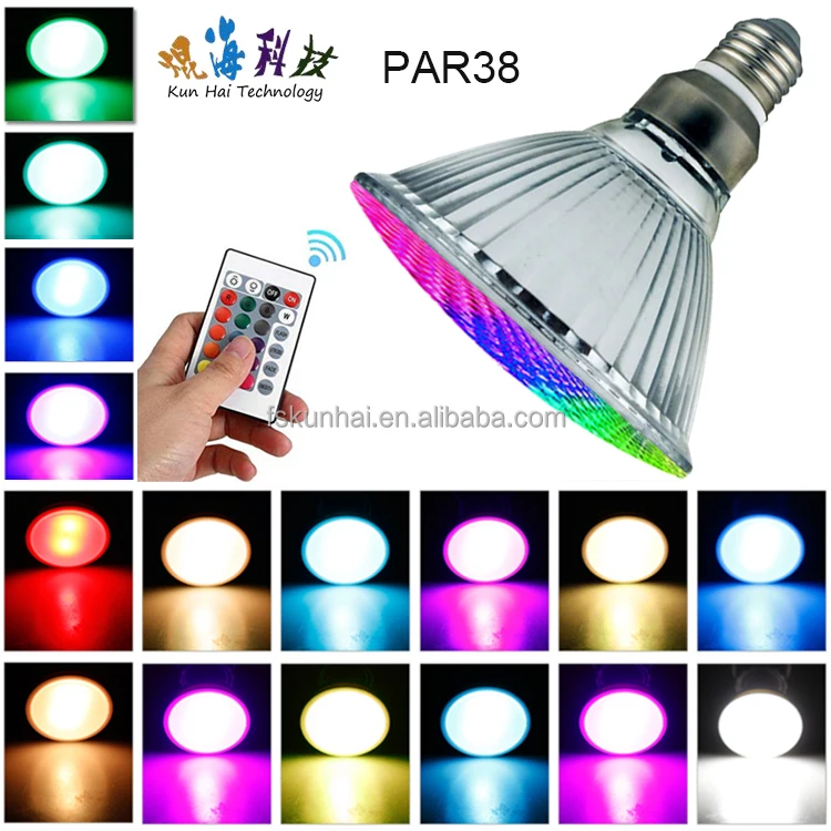 RGB color adjustable light 16 colors intelligent remote control LED PAR20 PAR30 PAR38 spotlights KH-OSR-RGB