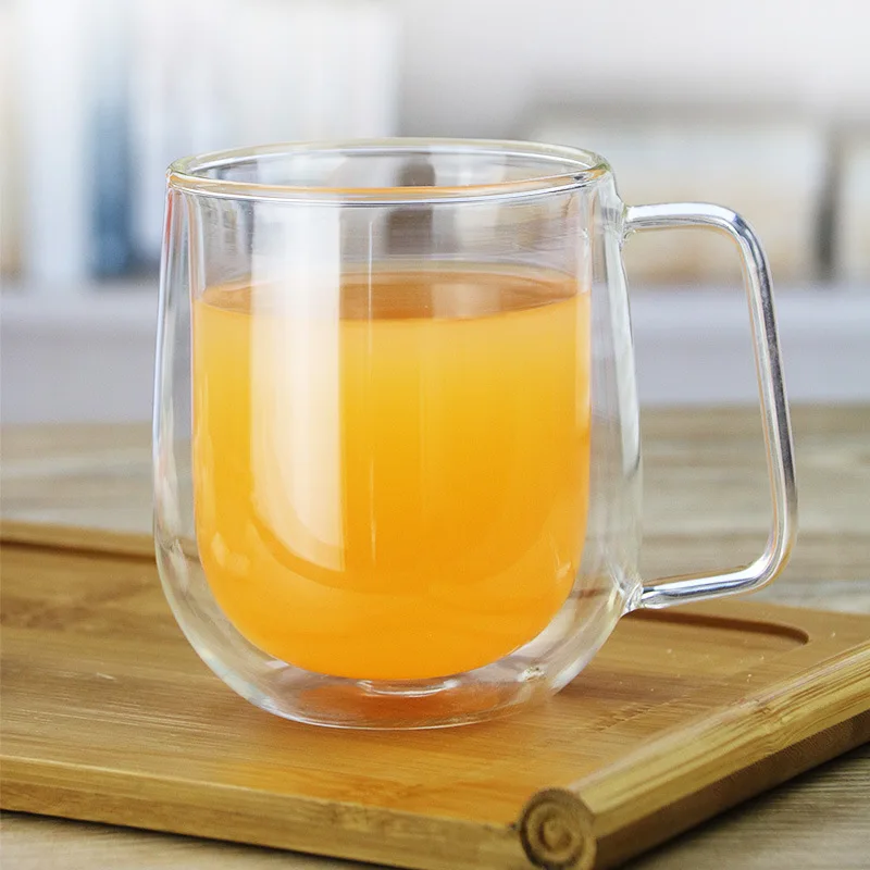 Factory Supplied Heat Resistant Double Walled Glass Coffee Cups Without Handle Insulated Mugs for Espresso
