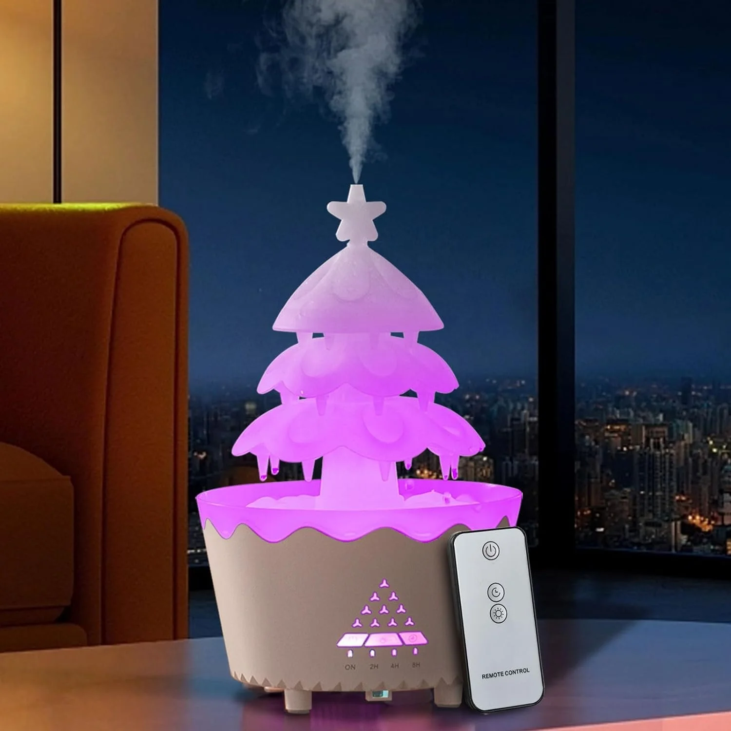 Lucky Tree Ambient 7-Color Light Raindrop Aroma Diffuser Ultrasonic Humidifier Kids Rain Cloud Essential Oil Diffuser Household