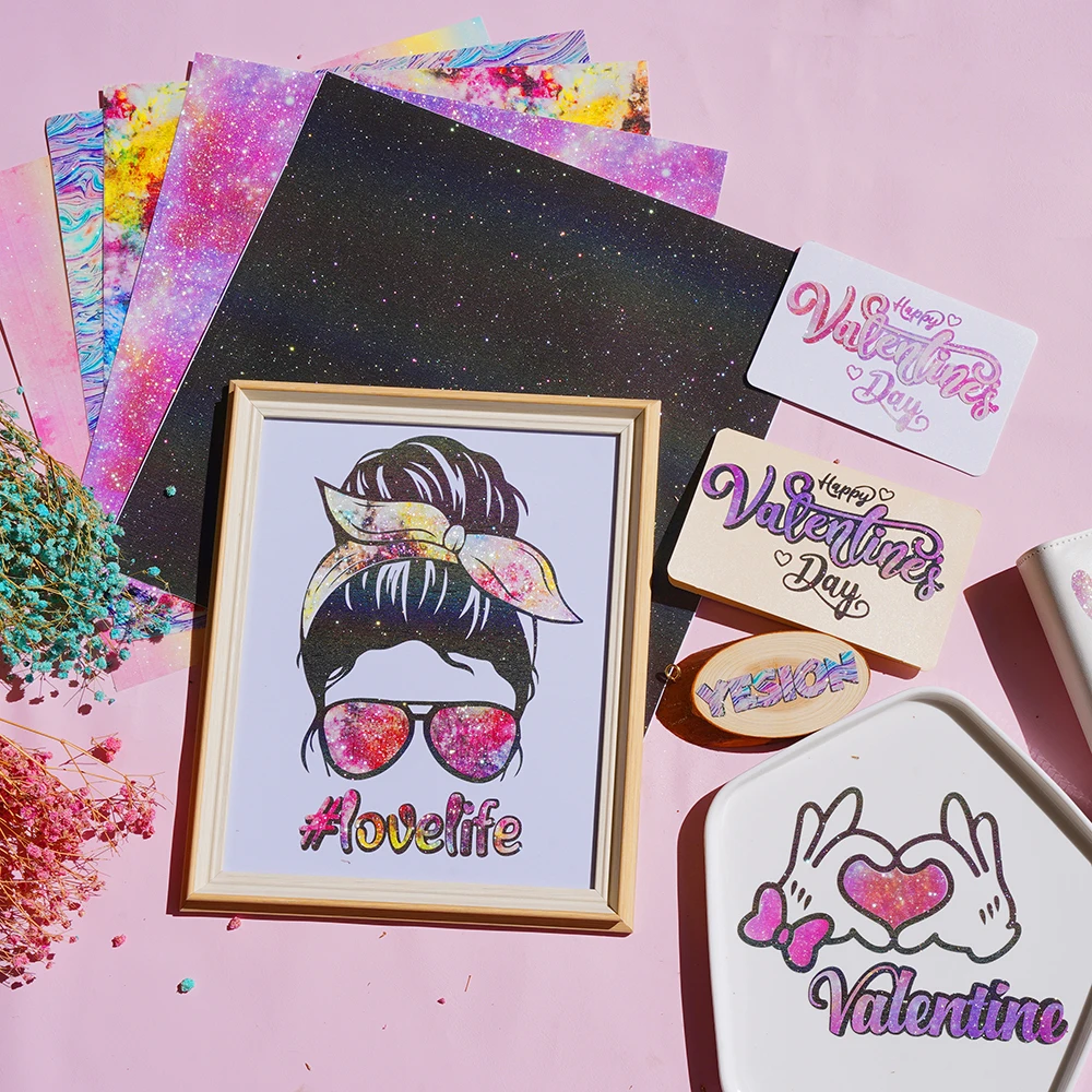 YESION wholesale usa permanent vinyl vinyl 651 permanent oracal permanent adhesive rainbow brushed glitter vinyl roll and sheet