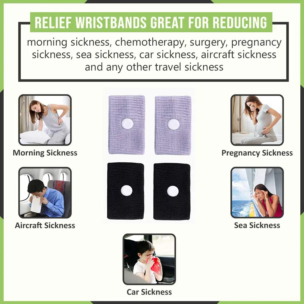 Motion Sickness Nausea Relief Wristbands for Sea Car Flying Pregnant Travel Sickness Bracelet