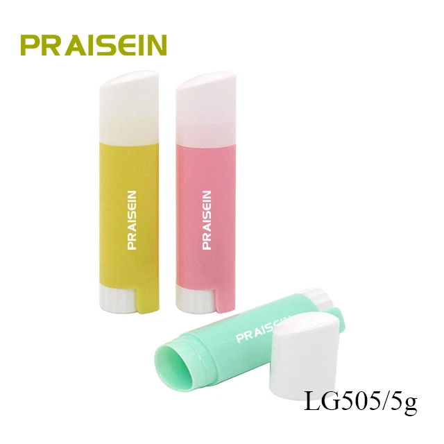 Plastic empty lip balm tube packaging custom logo sold cosmetic lip balm containers for children with lid