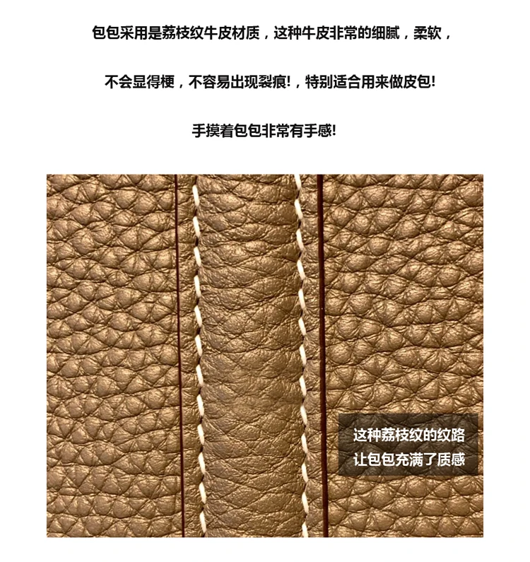 customizable logo pattern top layer cowhide basket Genuine Leather bag new women hand bags big size