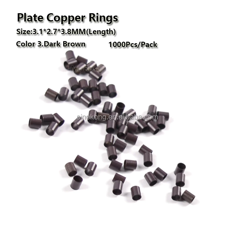 Wholesale 3.1*2.7*3.8mm without lip edge copper hair micro ring beads for hair extensions tools
