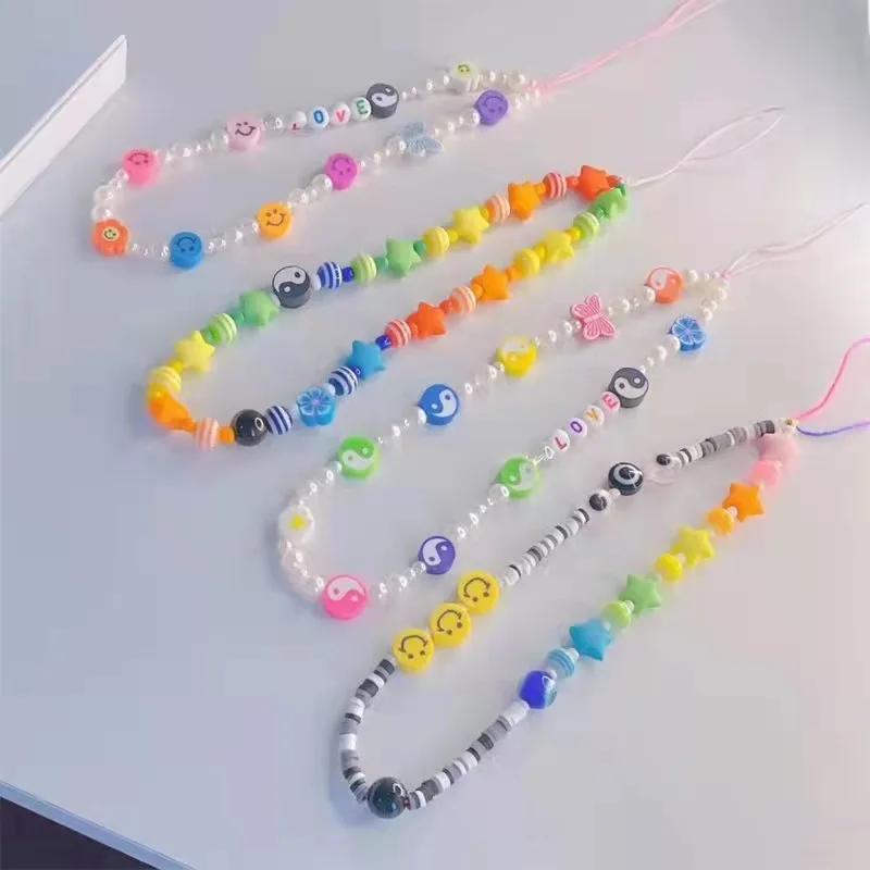 colorful soft polymer clay phone strap phone belt