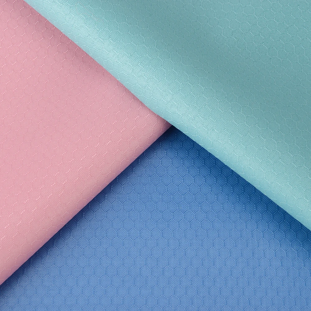 100% Polyester Bag Material 420D DTY Oxford Hexagonal Diamond Jacquard Fabric for Trolley Case