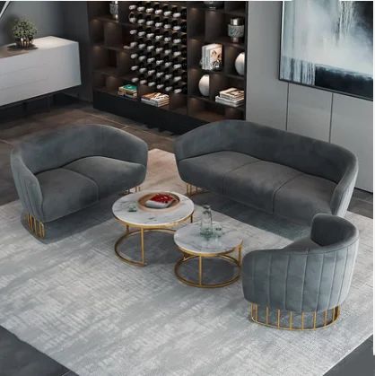 Morden leisure furniture polyester ropes weaving living room sofa set sectional seater velvet sofa