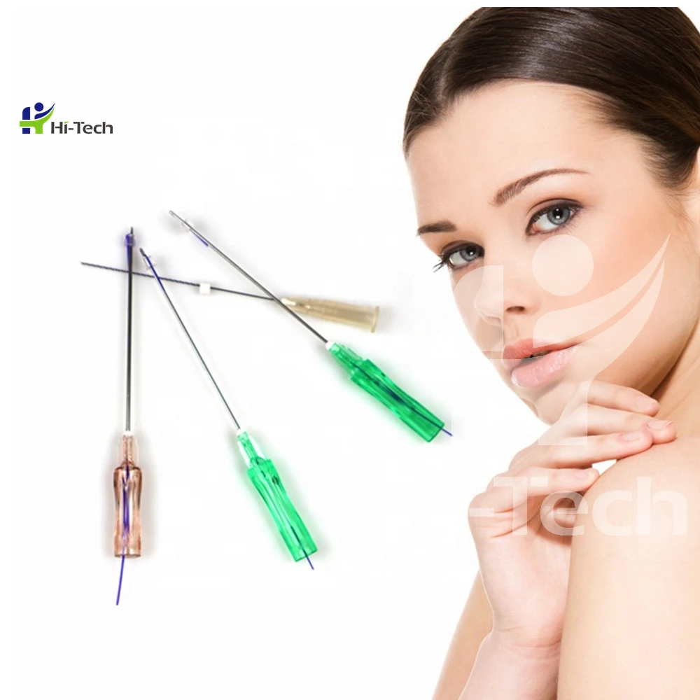 Wholesale Charmost Fishbone Pdo/pcl Thread 18g 100mm Cannula Barbs Thread Lift Face Pdo Surgical Suture Needle