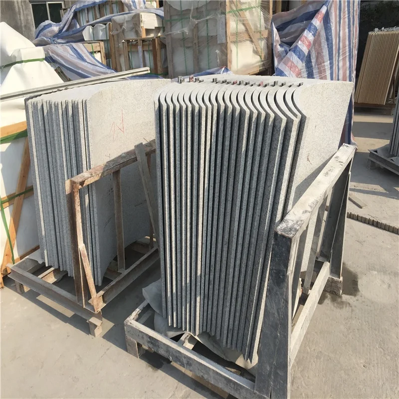 Natural granite pillar cladding with grooves cut