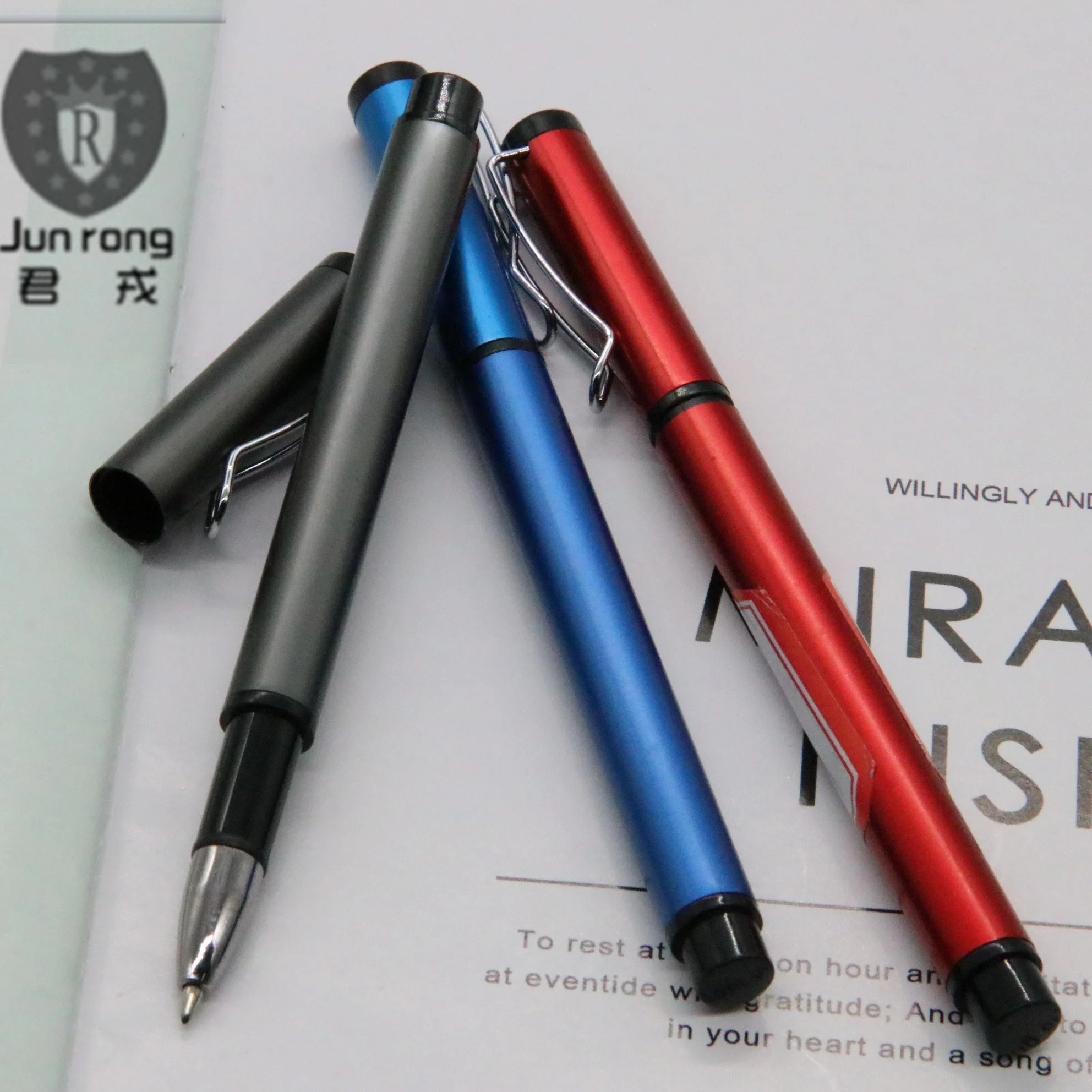 2022 hot selling promotional pen logo  customized advertising gift metal ball pen  gel pens