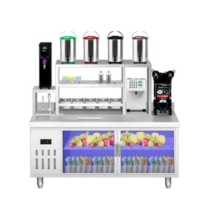 Professional Customized hot/cold drink snow gram salad station multi-layer kitchen freezer desktop storage rack