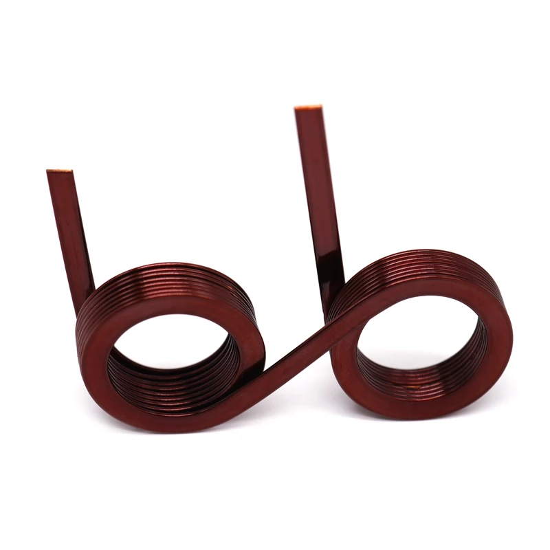 High Quality Customized Two Circles Same Direction Unique Oval Shape Red-brown Copper Inductor With Oval Design Spring