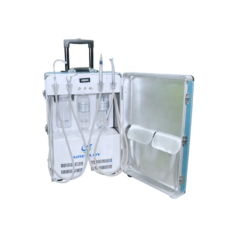 Одобренный CE GU-P204 портативная стоматологическая установка оборудования/портативный регулируемый объем эжектора стоматологический аппарат с воздушным компрессором