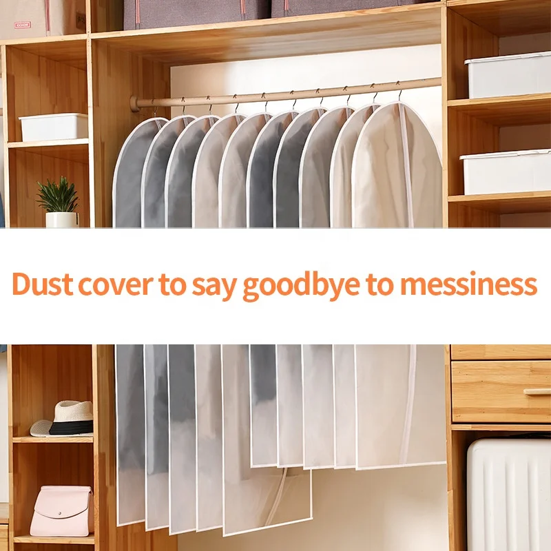 Clothes dust bag household transparent waterproof coat suit cover washable clothes hanging bag clothing clothing dust cover