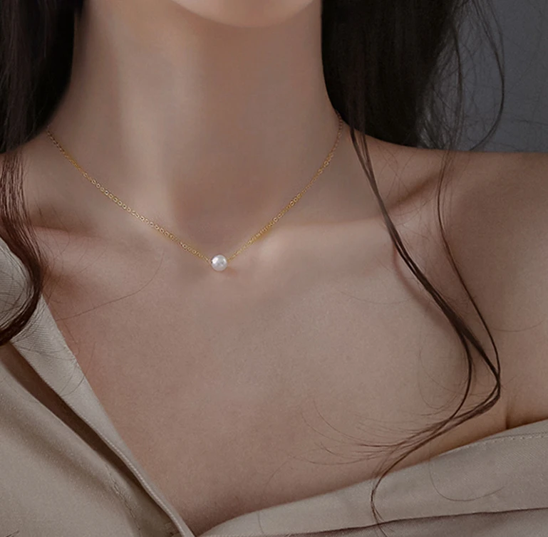 Круглое серебряное жемчужное ожерелье