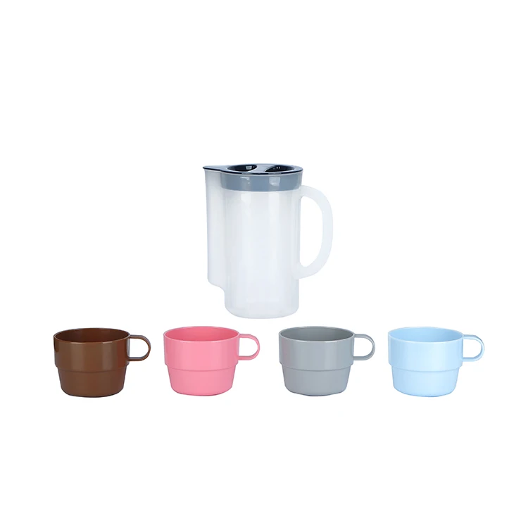 Supplier customized plastic kitchen kettle set high quality plastic water bottle with cup