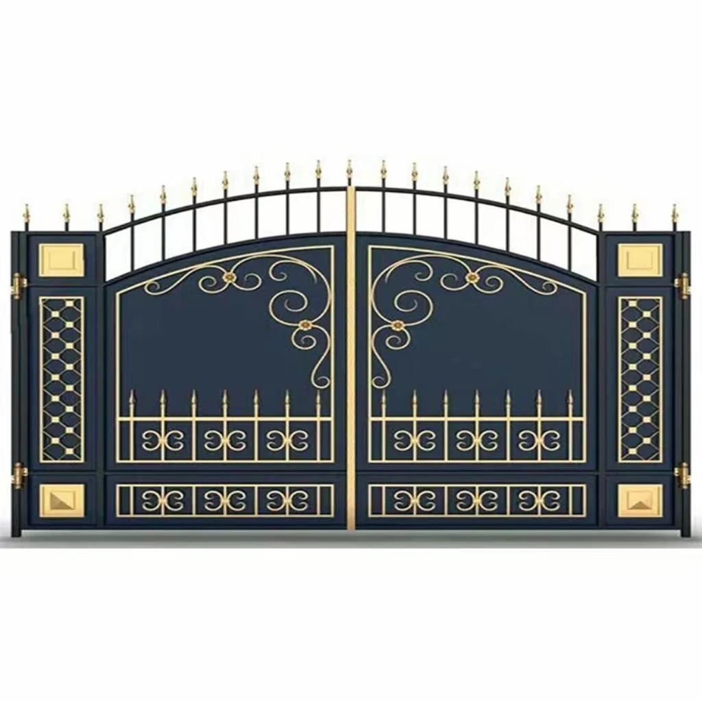 China Factory Wrought Iron Fancy Gate Main Front Gate Designs Metal Villa Driveway Doors