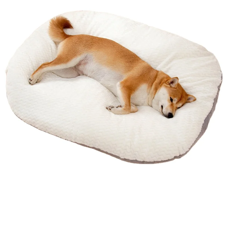 OEM Comfortable And Soft Rectangle Dog Bed Non-Slip PP Cotton Velvet Warmth Dog Sofa Bed Washable For Cat Dog Animals