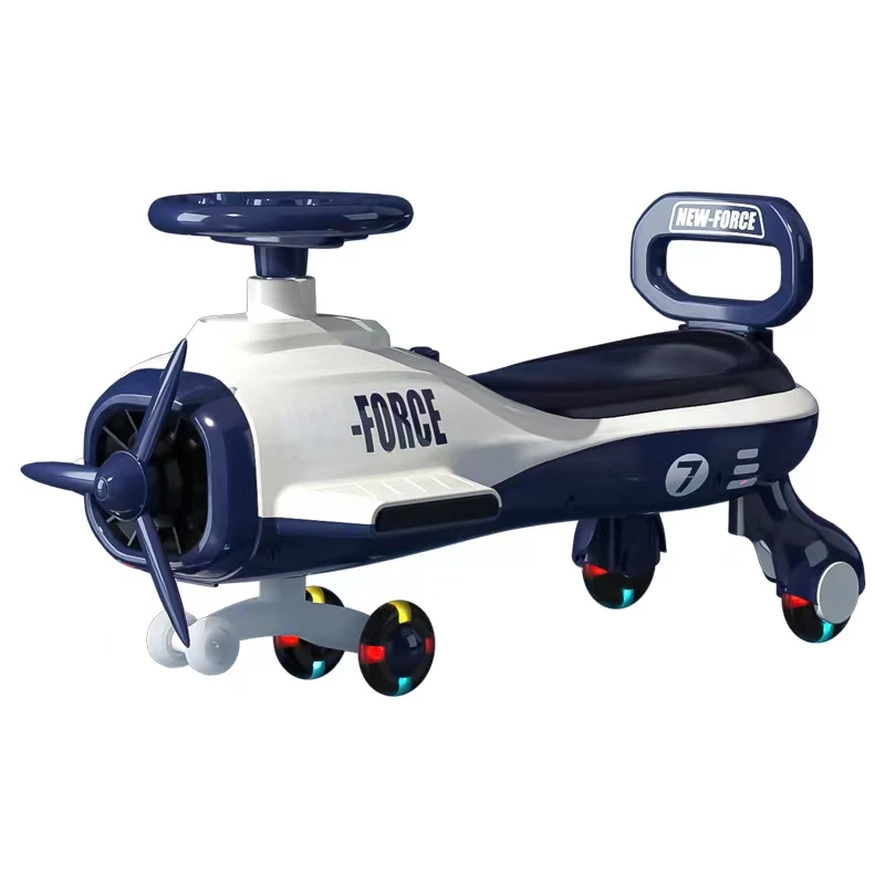 children twist car new safety aircraft swing car colorful lights music wiggle car with flash wheel