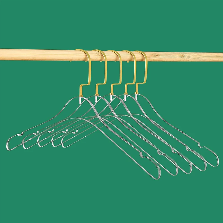 Non Slip Clear Rack Acrylic Coat Hanger Easy to Handle Clear Acrylic Clothes Hanger Sleek Modern Closet Look