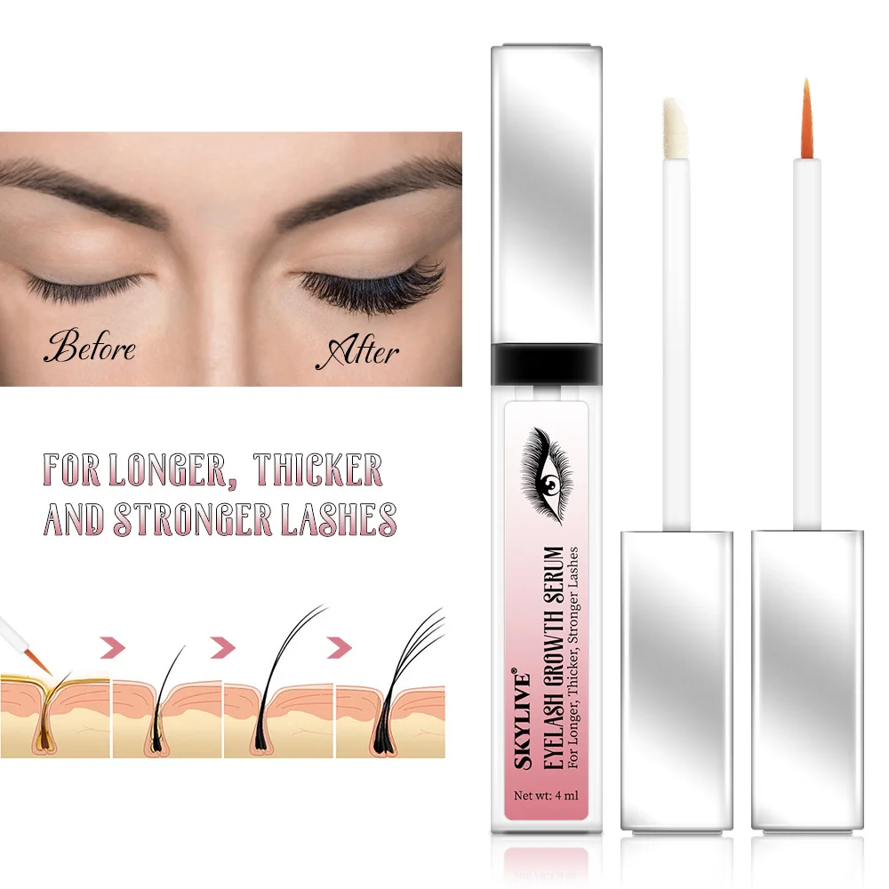 Oem Wholesale Organic Natural Lashes Castor Oil Fluid Serum Eye Lash Serum Eyelash Brow Growth Treatments Vegan Oil Free