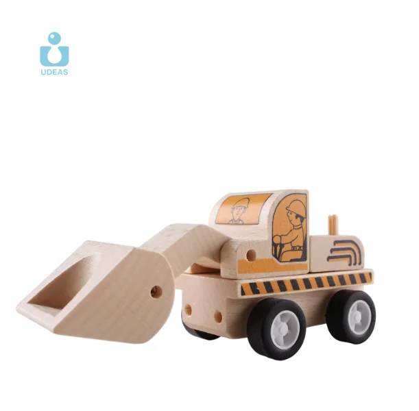 UDEAS Unfinished Stacking Wood Toy, Train Car and Transporter Car for Fun