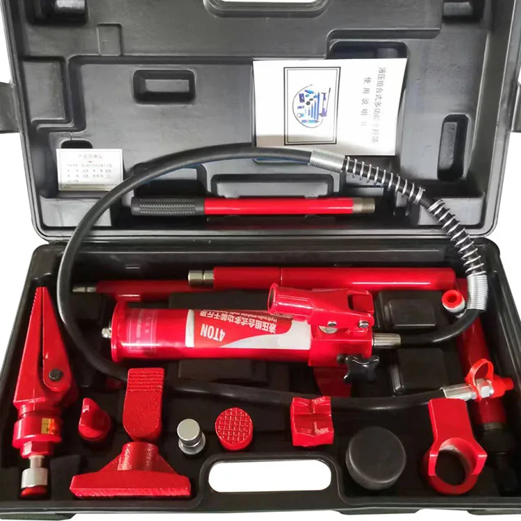 Auto Shop Portable 10 T Porta Power Hydraulic Jack Body Frame Repair Kit