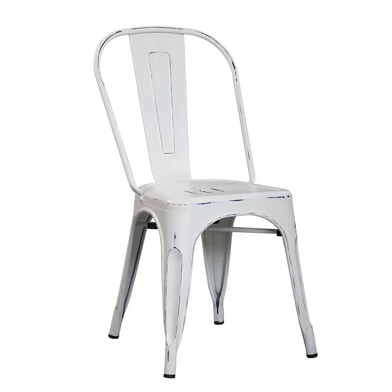 Wholesale Durable Industrial Iron Metal Dining Chairs Stackable Coffee Chair Restaurant Chair