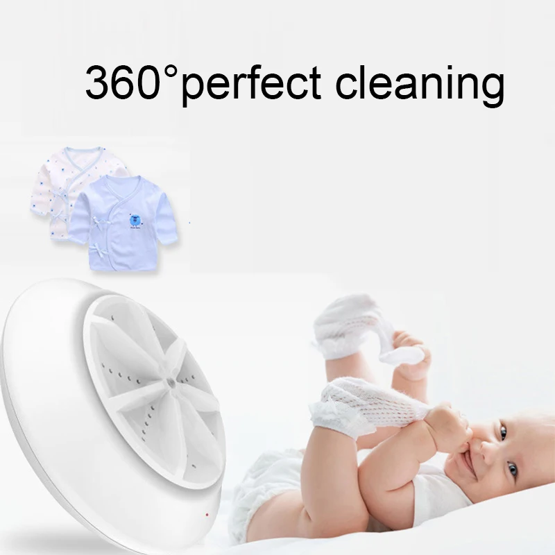 2022 NEW USB Portable Ultrasonic Turbo Washer Mini Travel Clothes Dish Fruit And Vegetable Washing Machine for Home