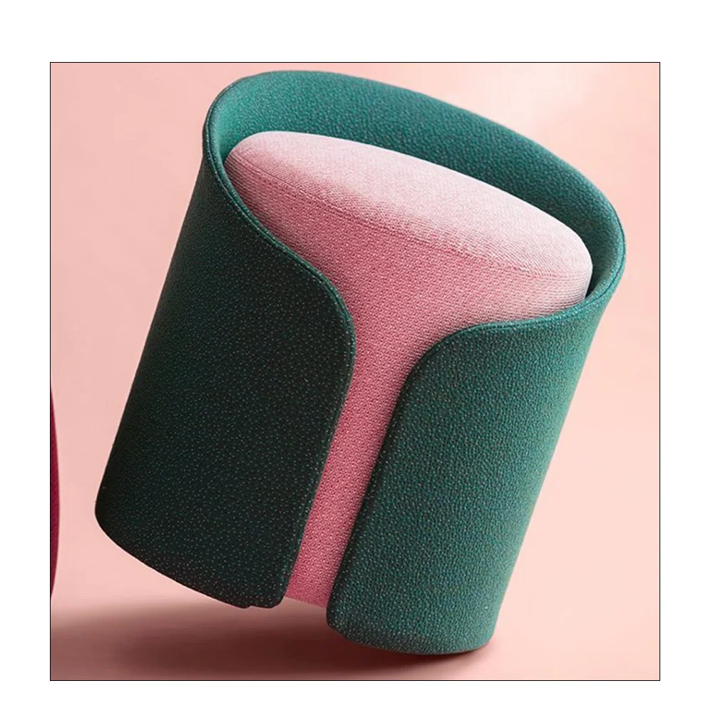 China Manufacturer Red Velvet Office Shopping Mall Fabric Recliner Set Patchwork Chair Sofa Stool